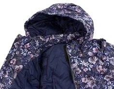 Name It dark sapphire blomstret puffer vinterjakke